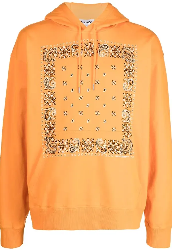 Kenzo bandanamönstrad hoodie - Orange