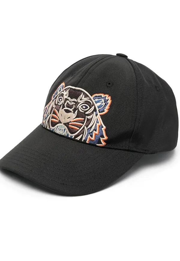 Kenzo basebollkeps med broderad tiger - Svart