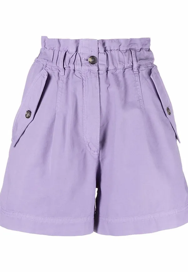 Kenzo bermudashorts med paperbag-midja - Lila