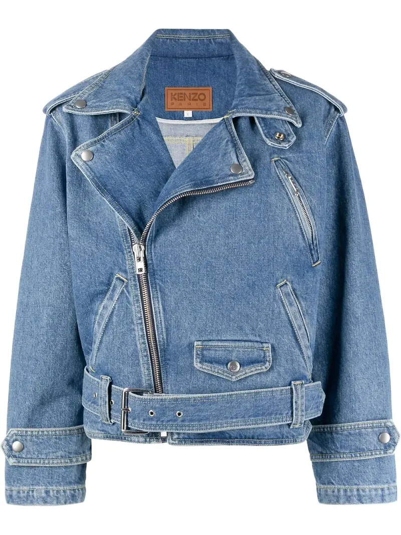 Kenzo bikerjacka i denim - Blå
