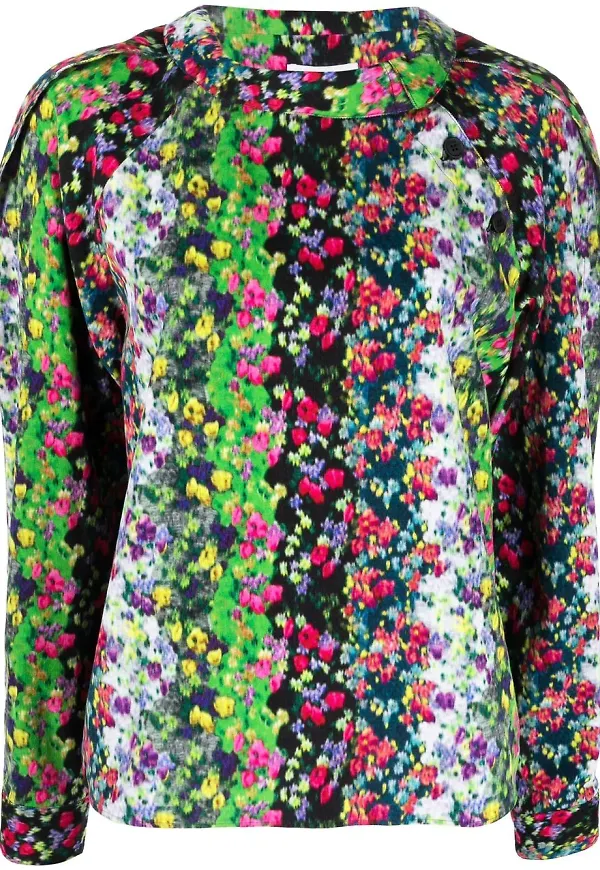 Kenzo blommig blus - Grön