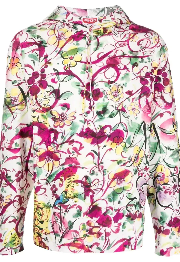 Kenzo blommig hoodie - Vit