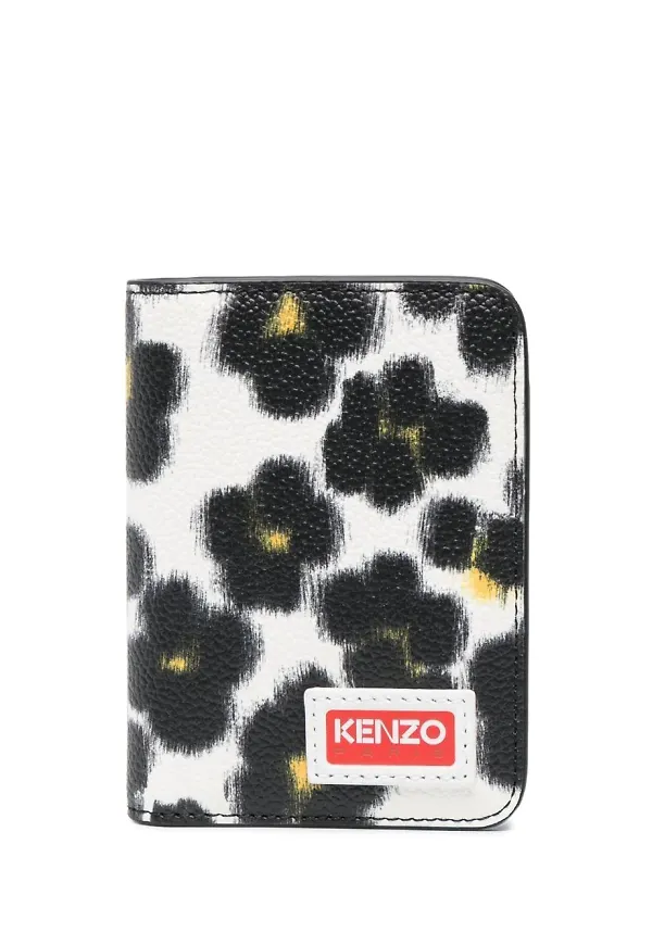 Kenzo blommig läderplånbok - Vit