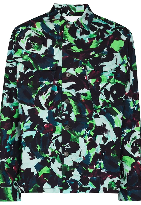 Kenzo blommig skjortjacka - Grön