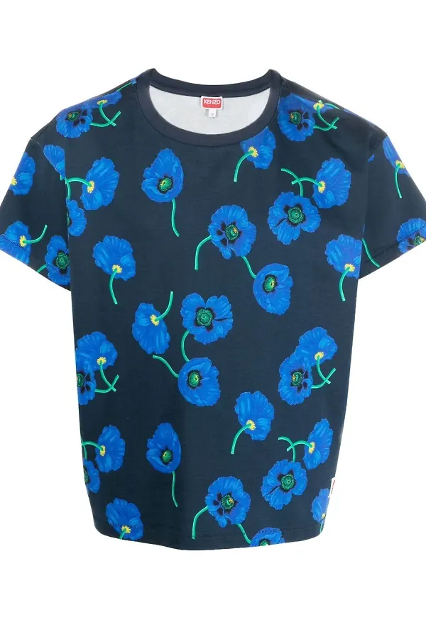 Kenzo blommig t-shirt - Blå