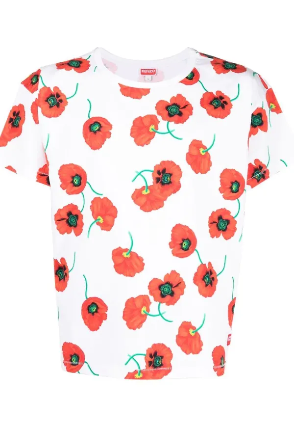 Kenzo blommig t-shirt - Vit