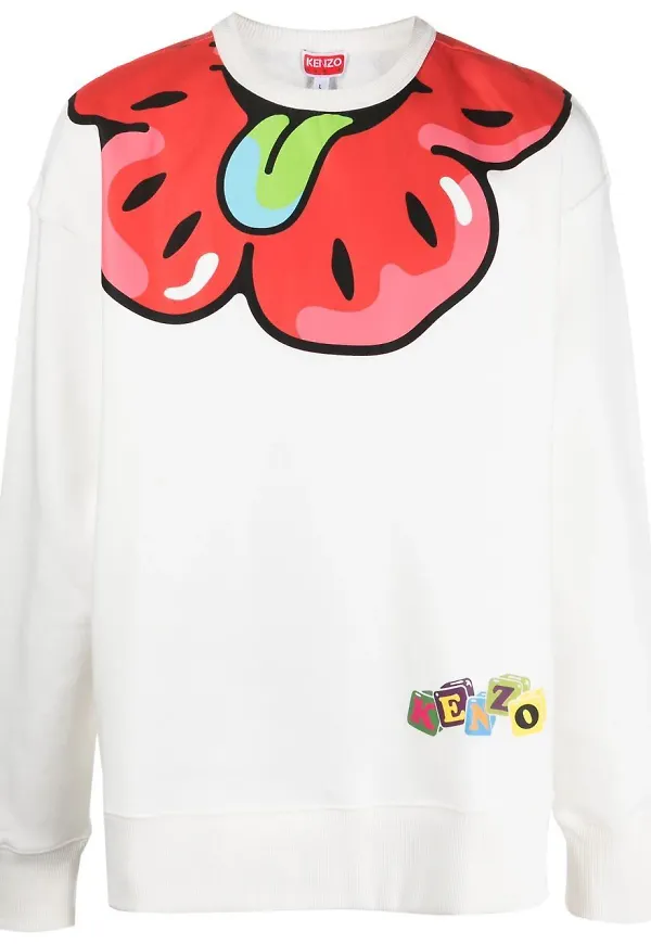 Kenzo Boke blommig sweatshirt - Vit