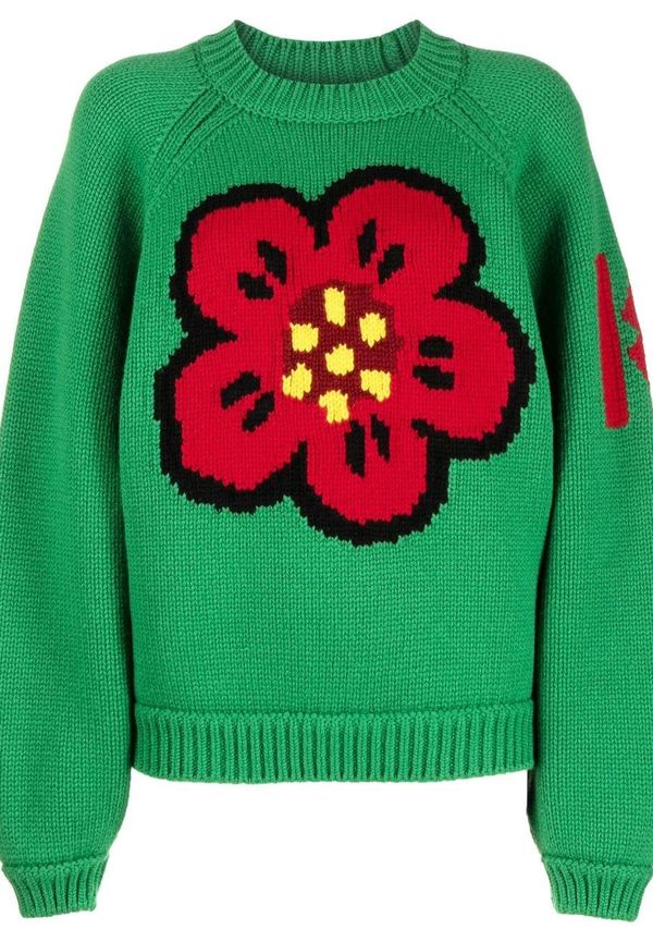 Kenzo Boke Flower tröja med brodyr - Grön