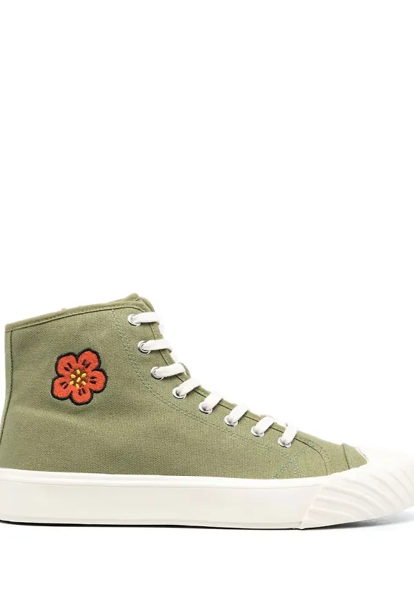 Kenzo Bone Flower höga sneakers - Grön