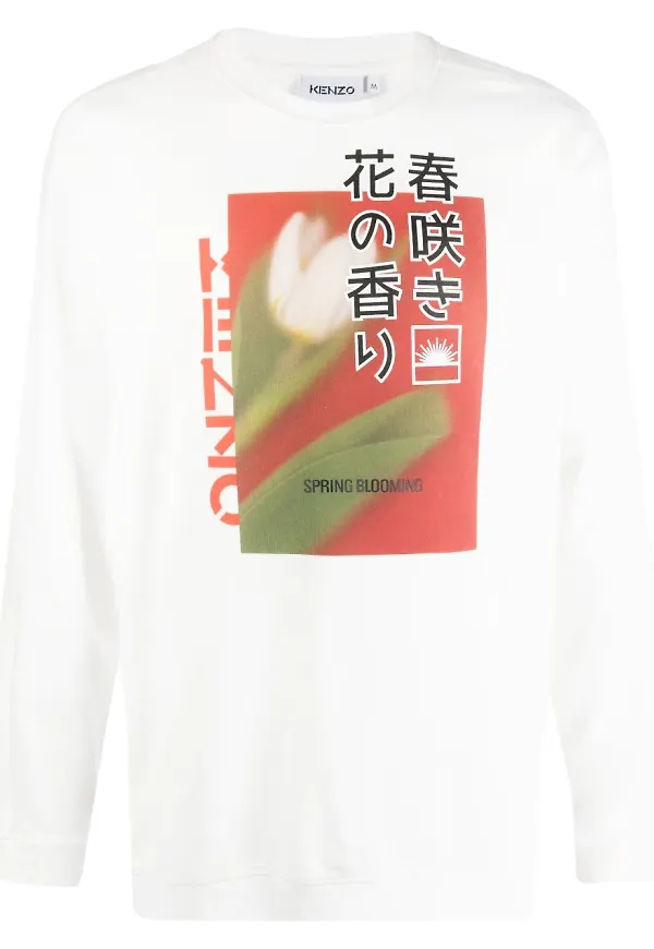Kenzo Daisy and Tulip t-shirt med grafiskt tryck - Vit