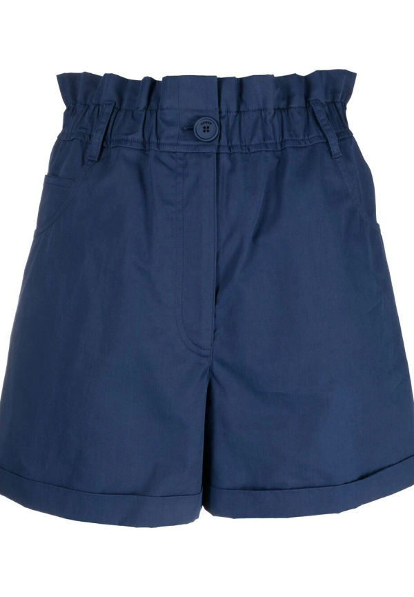 Kenzo elastiska shorts med hög midja - Blå