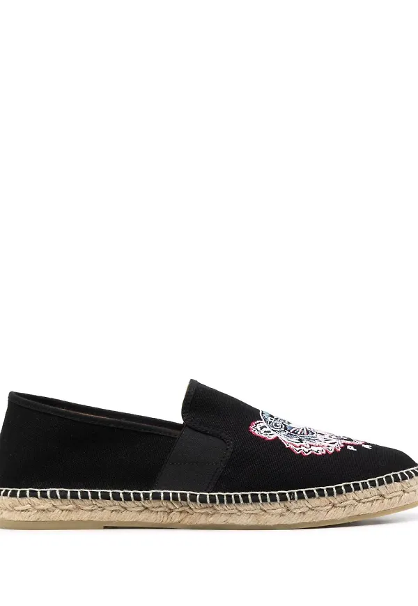 Kenzo espadrillos med broderad logotyp - Svart