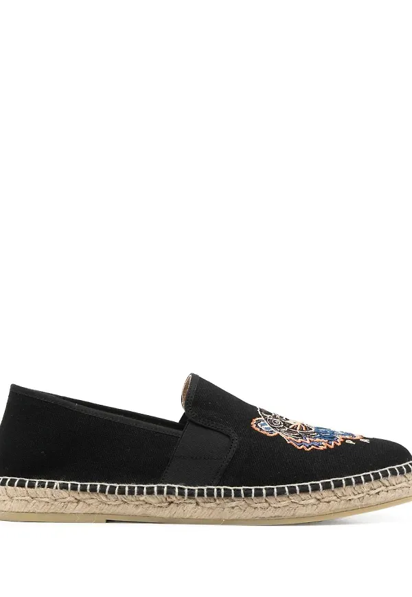 Kenzo espadrillos med broderad tiger - Svart