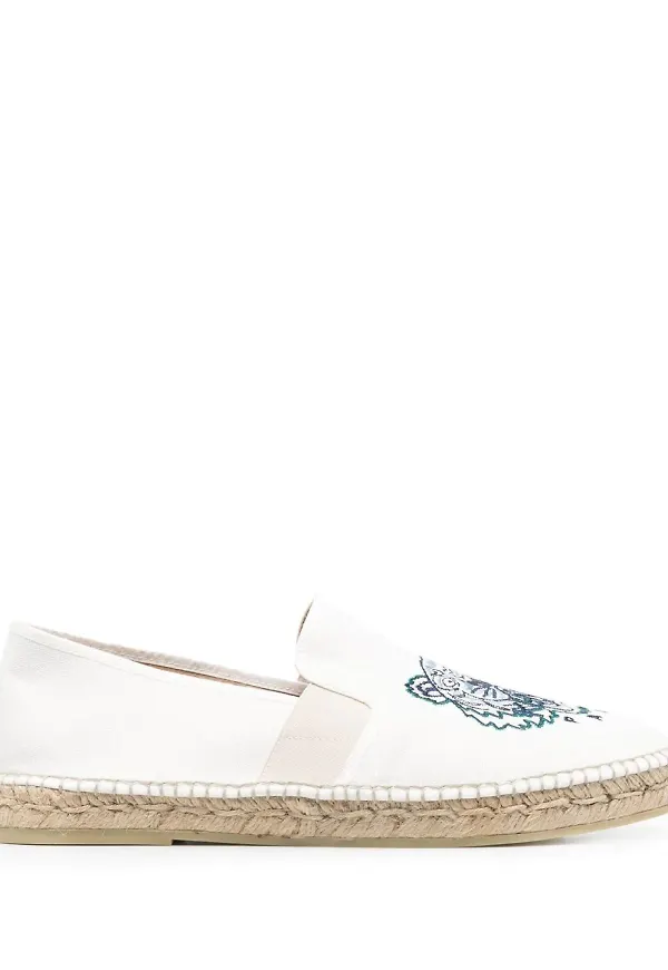 Kenzo espadrillos med broderad tiger - Vit