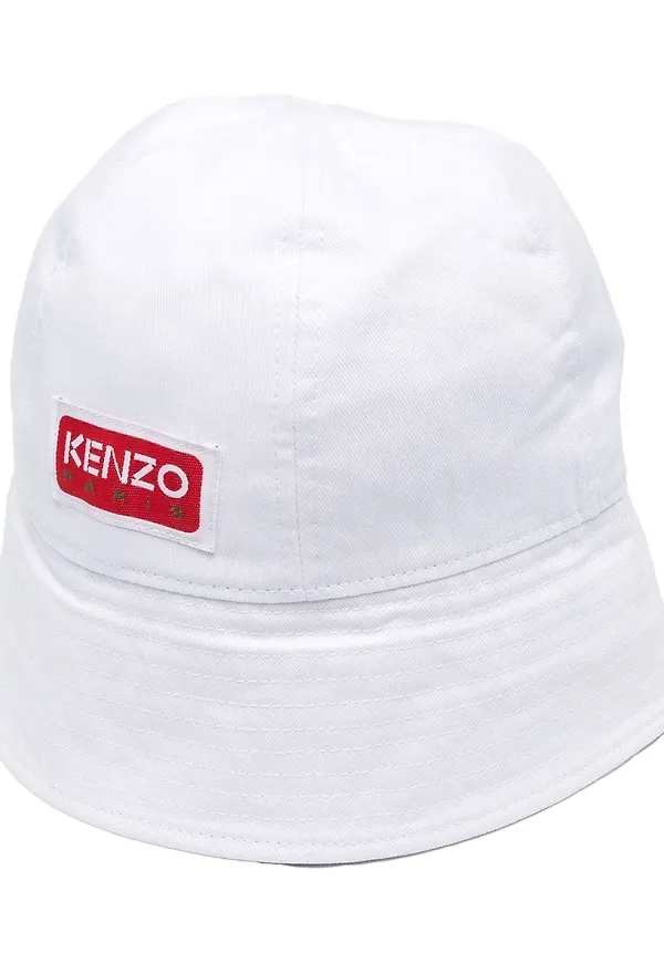 Kenzo fiskehatt med logotypmärke - Vit