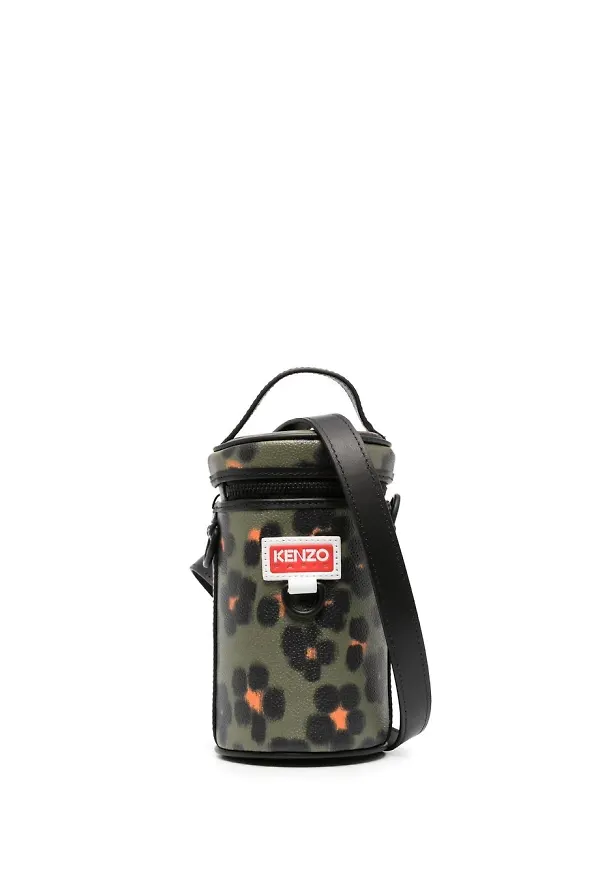 Kenzo Hana leopardmönstrad bucketbag - Grön