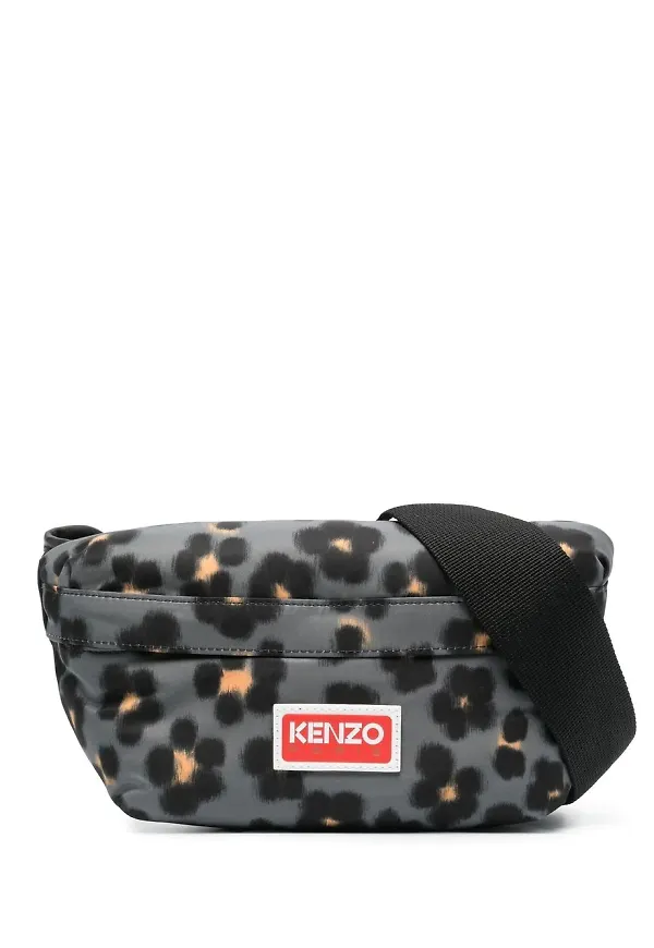 Kenzo Hana leopardmönstrad midjeväska - Grå