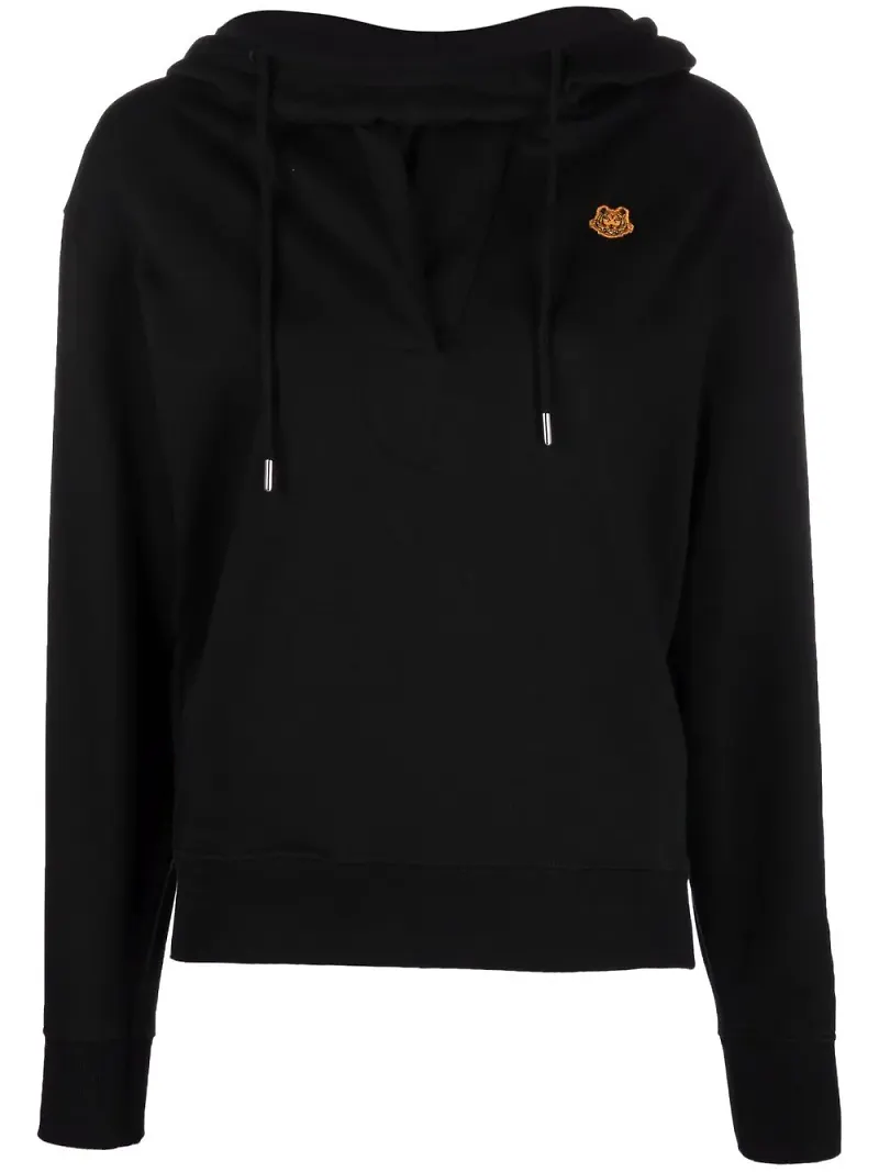 Kenzo hoodie med broderad logotyp - Svart