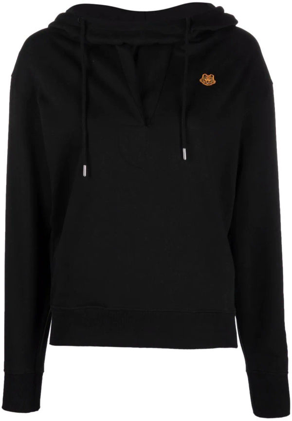 Kenzo hoodie med broderad logotyp - Svart