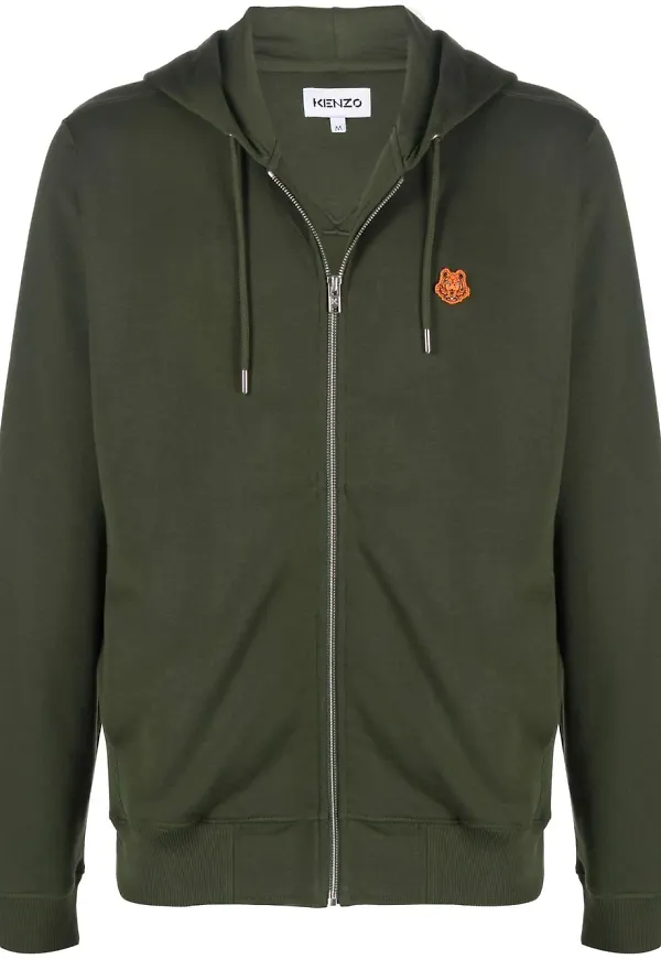 Kenzo hoodie med dragkedja - Grön