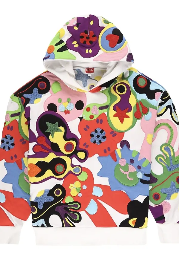 Kenzo hoodie med grafiskt tryck - Flerfärgad