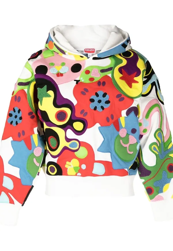 Kenzo hoodie med grafiskt tryck - Flerfärgad