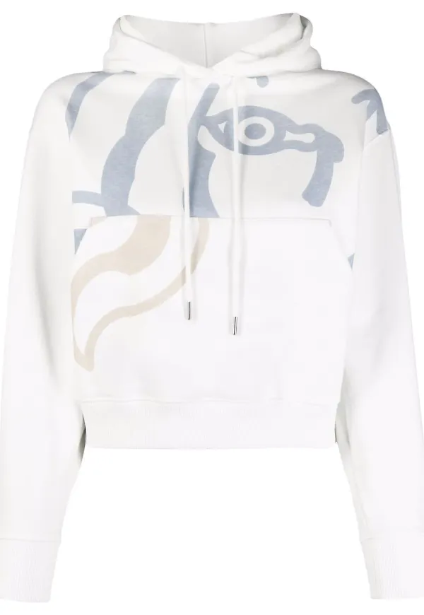 Kenzo hoodie med grafiskt tryck - Vit