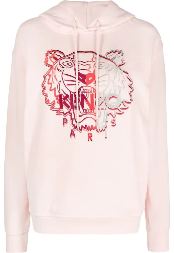 Kenzo hoodie med tigermotiv - Rosa