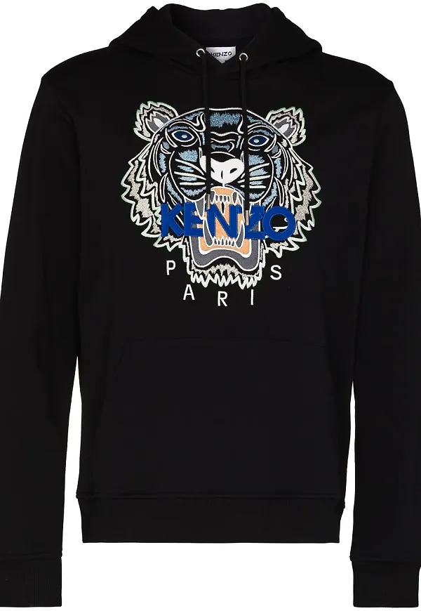 Kenzo hoodie med tigertryck - Svart