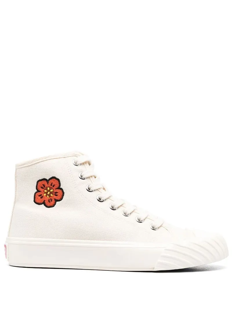 Kenzo höga sneakers med broderad logotyp - Neutral