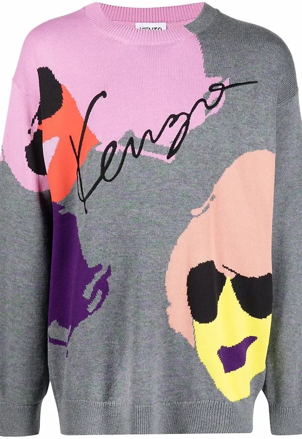 Kenzo intarsiastickad tröja - Rosa