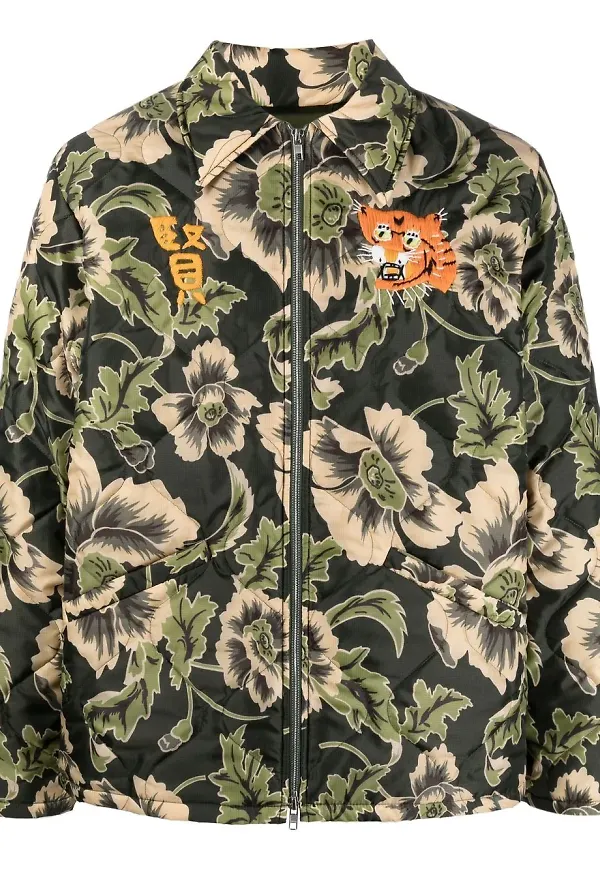 Kenzo jacka med grafiskt tryck - Grön