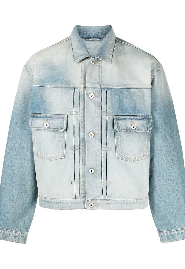 Kenzo jeansjacka med blekt effekt - Blå