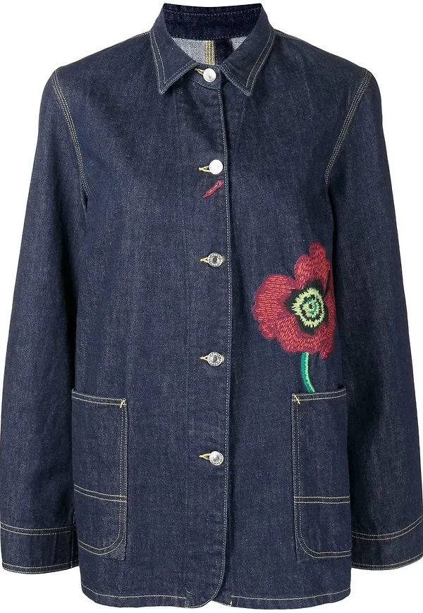 Kenzo jeansjacka med blomsterbrodyr - Blå
