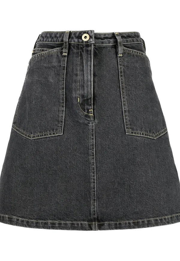 Kenzo jeanskjol med hög midja - Svart