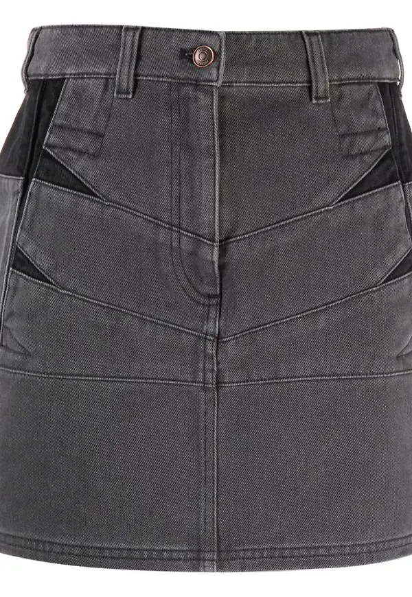 Kenzo jeanskjol med panel - Grå