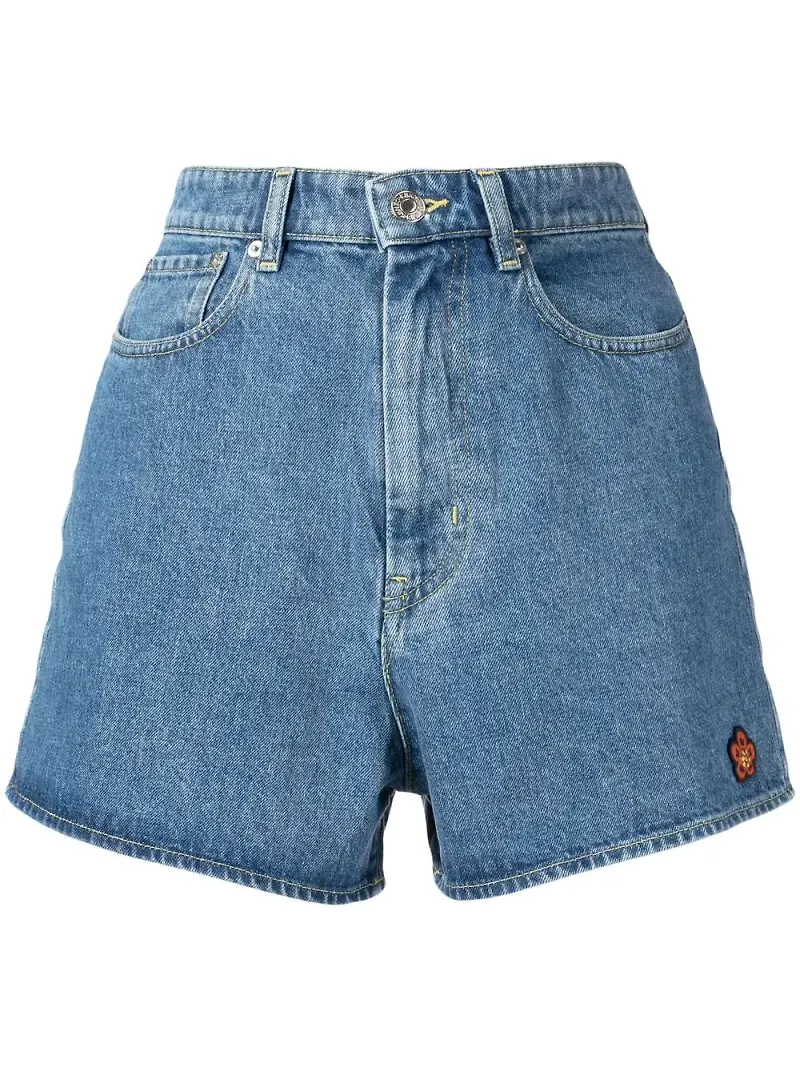 Kenzo jeansshorts med hög midja - Blå
