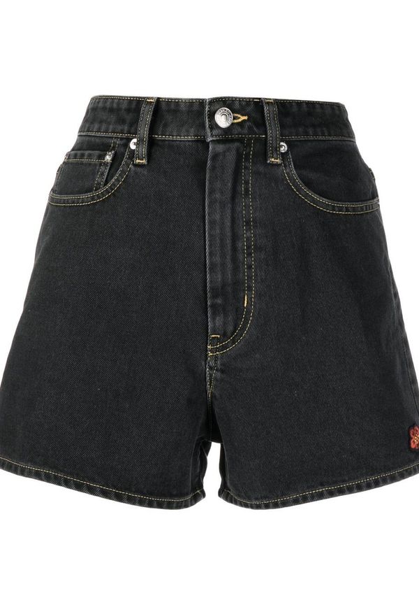 Kenzo jeansshorts med hög midja - Svart