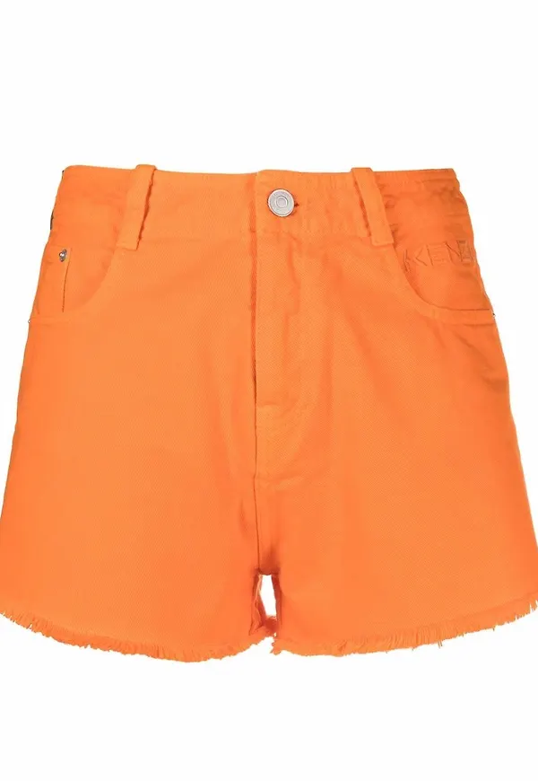 Kenzo jeansshorts med osydd kant - Orange
