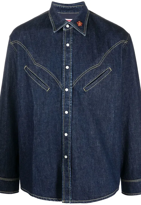 Kenzo jeansskjorta i westernstil - Blå