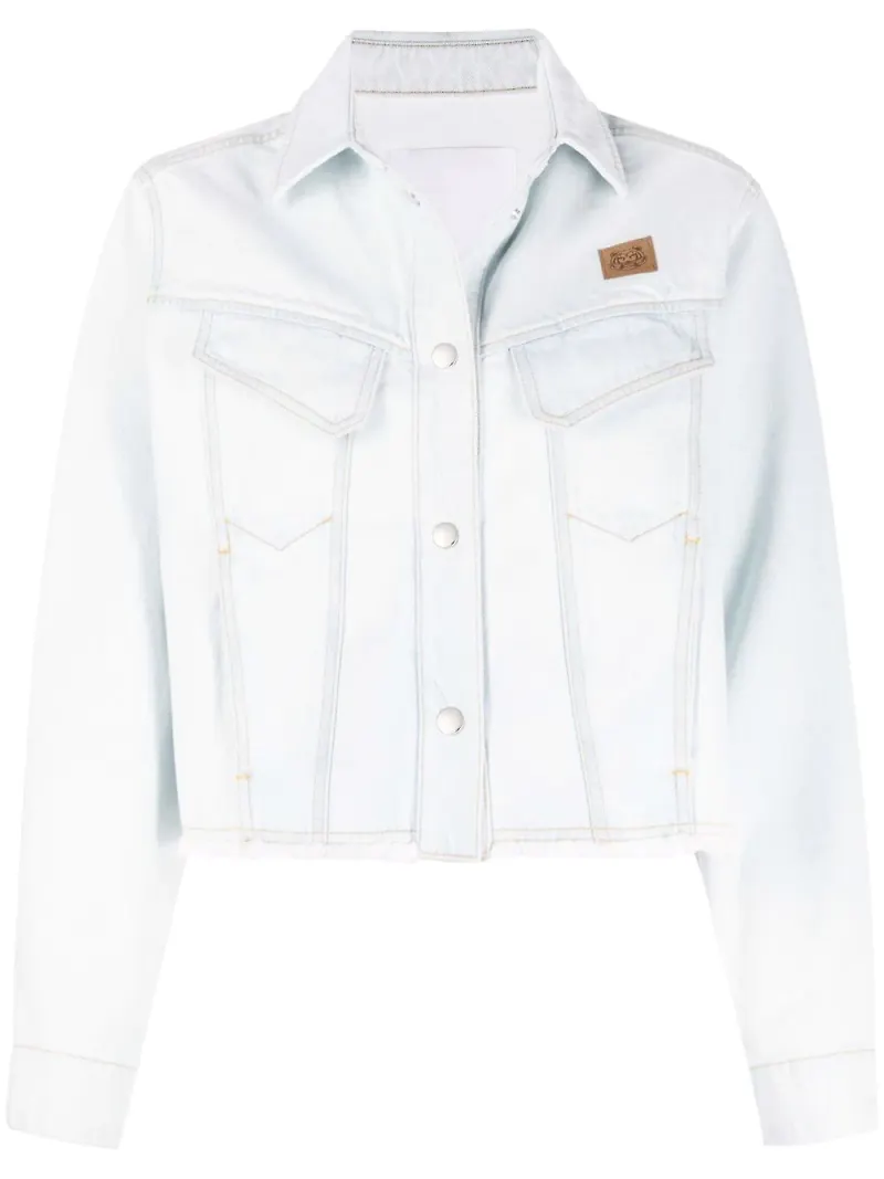 Kenzo K-Tiger croppad jeansjacka - Blå