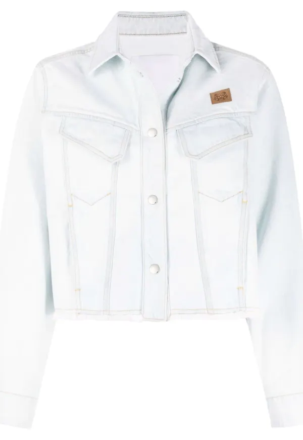 Kenzo K-Tiger croppad jeansjacka - Blå