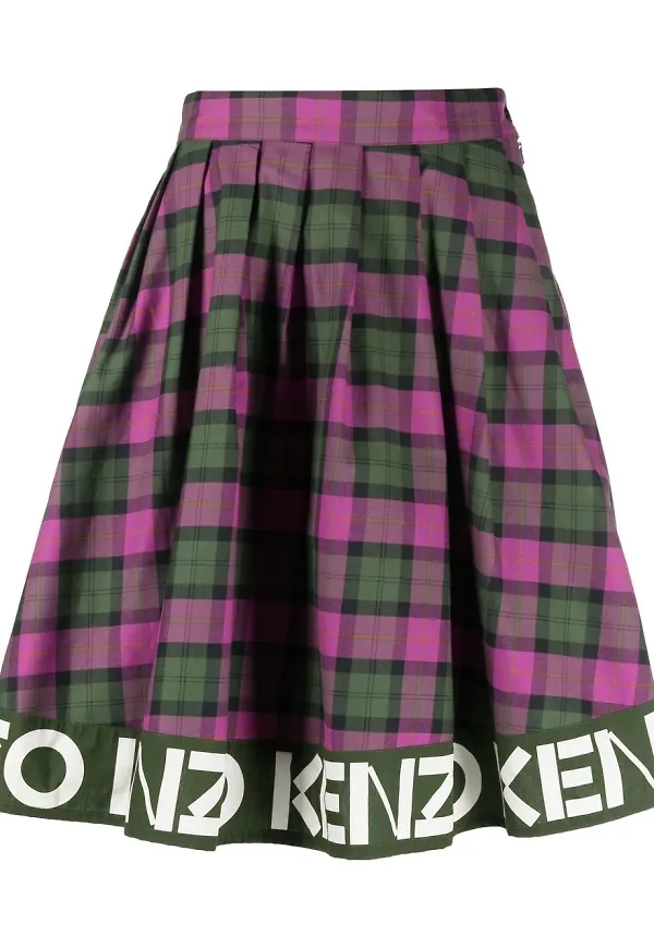 Kenzo kjol med logotypkant - Lila