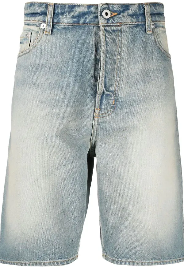 Kenzo knälånga jeansshorts - Blå