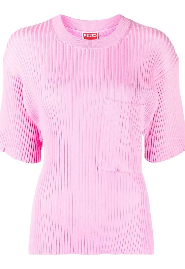 Kenzo kortärmad topp med logotypmärke - Rosa