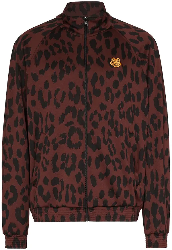 Kenzo leopardmönstrad träningsjacka - Svart