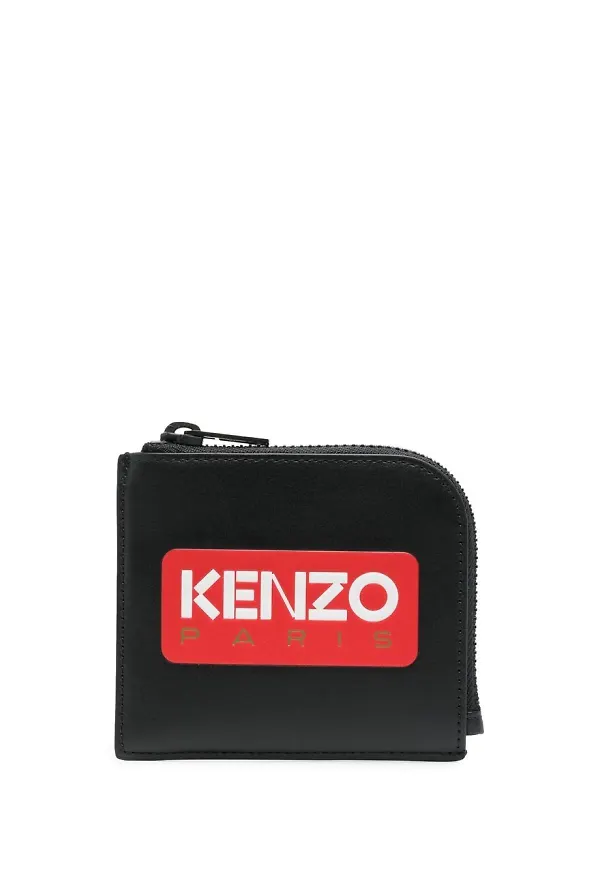 Kenzo läderplånbok med logotyp - Svart