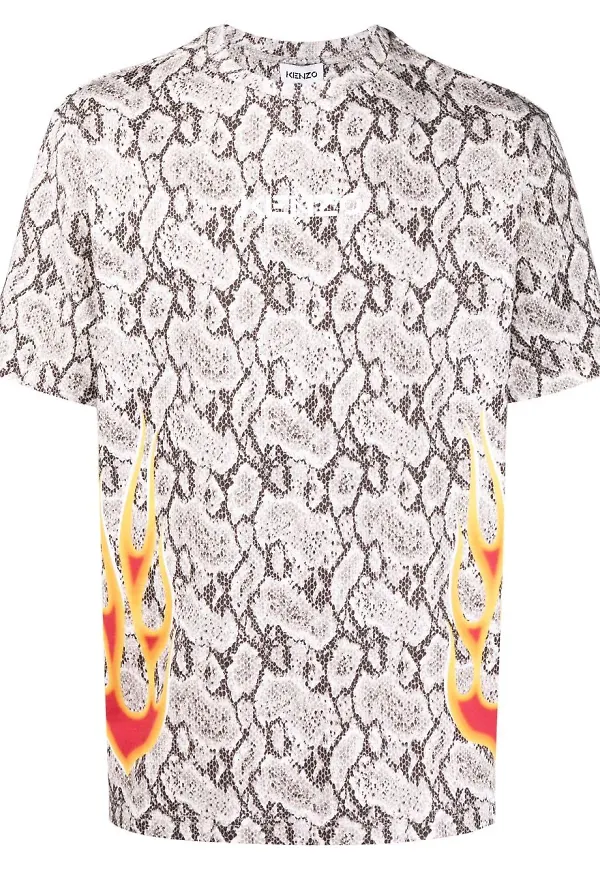 Kenzo ormskinnsmönstrad t-shirt - Brun