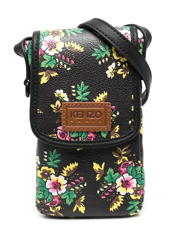 Kenzo Pop Bouquet axelremsväska - Svart