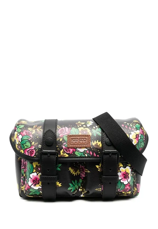 Kenzo Pop Bouquet axelremsväska - Svart
